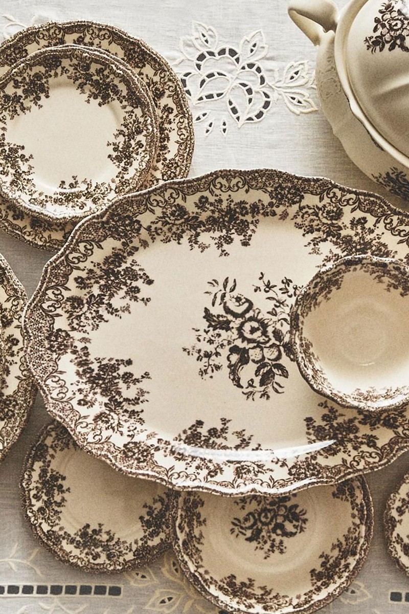 Floral Earthenware Dinner Set from Zara