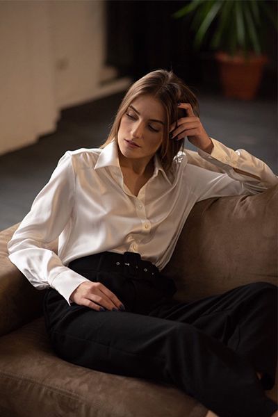 Silk White Shirt