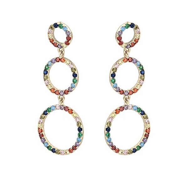 Skylar Multicoloured Circles Drop Earrings from Oliver Bonas