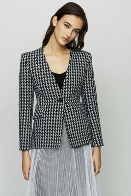Wool Houndstooth Jacket from Maje