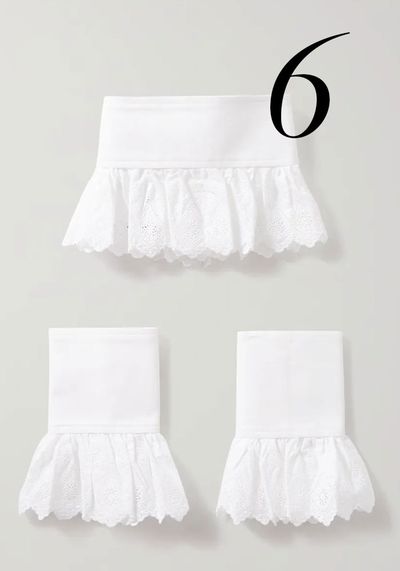 Broderie Anglaise-Trimmed Cotton Collar And Cuffs Set from Paco Rabanne
