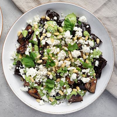 Aubergine & Green Tahini Salad