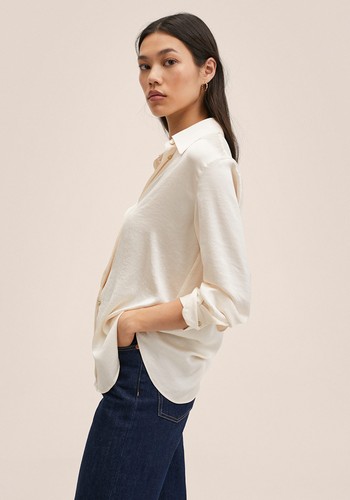 Satin Finish Flowy Shirt from Mango