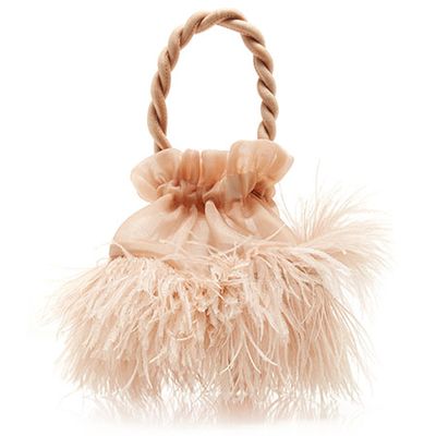 Grace Ostrich Feather Top Handle Bag from Staud