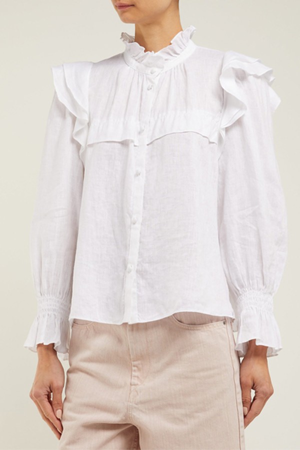 Tedy Ruffled Linen Blouse from Isabel Marant Étoile