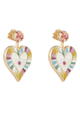 Love Heart Sapphire & Micro-Mosaic Earrings from Soru
