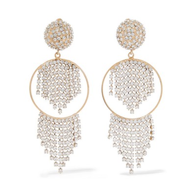 Strobo Gold-Tone Crystal Clip Earrings from Rosantica