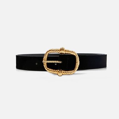 Belt With Textured Buckle from Zara