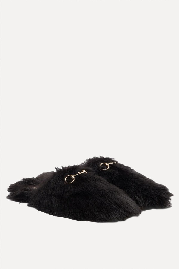 Horsebit Shearling Mules from Gucci