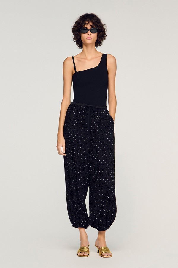 Rhinestone Wide-Leg Trousers from Sandro