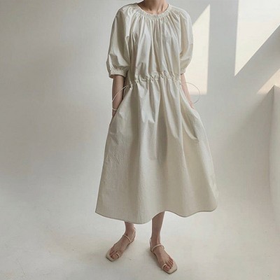 Washed Cotton Loose Dress