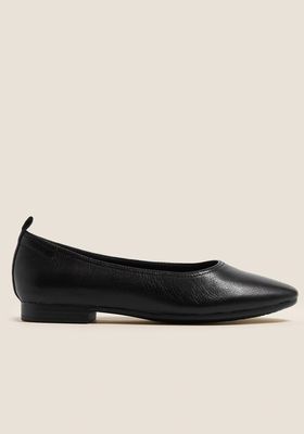 Leather Soft Toe Ballet Pumps from M&S