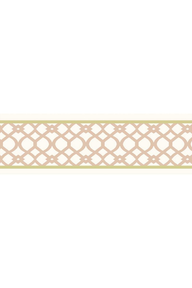 Trellis Coral Moss Wallpaper Border from Parker & Jules 