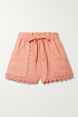 Nellie Guipure Embroidered Linen and Cotton-Blend Voile Shorts from Ulla Johnson