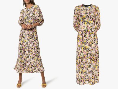 Floral Silk Midi Dress from Les Reveries