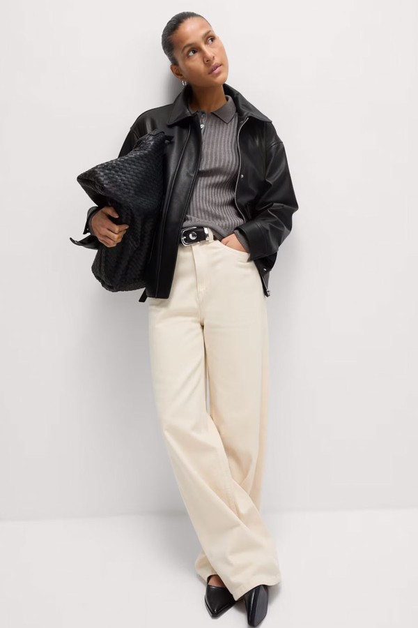 Faux Leather Relaxed Fit Jacket from Marks & Spencer