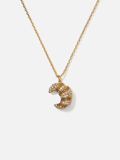 Mini Croissant Gold-Tone Necklace