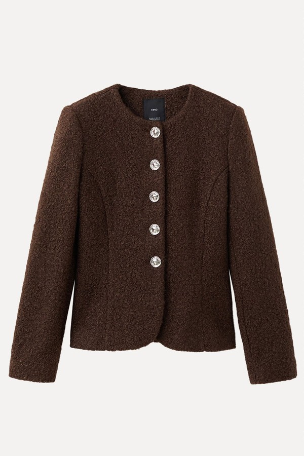 Bouclé Jacket With Jewel Buttons from Mango