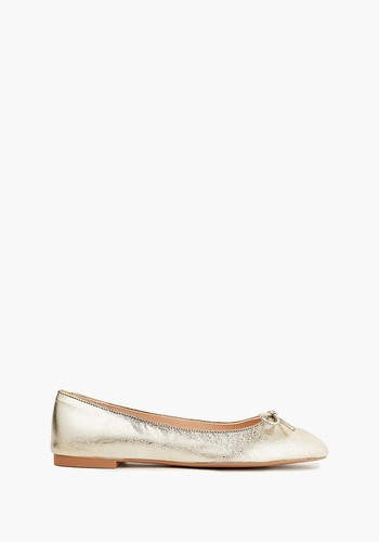 Gabby Metallic Textured Leather Ballet Flats from Stuart Weitzman