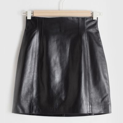 High Waisted Leather Skirt from & Other Stories