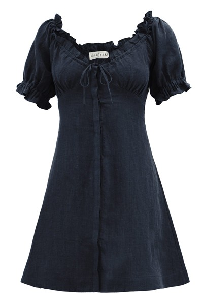 Valentina Puff Sleeved Linen Dress from Casa Raki