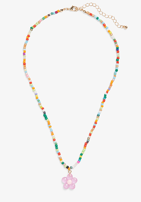  Bead Necklace With Flower Pendant from Monki