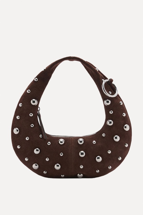 Leather Handbag With Metallic-Balls Appliqué from Mango