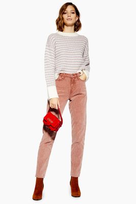 Antique Pink Corduroy Mom Jeans from Topshop