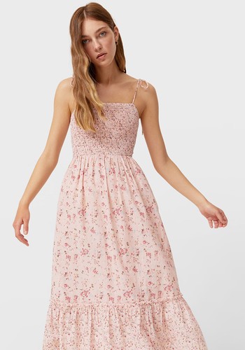 Long Floral Dress  from Stradivarius