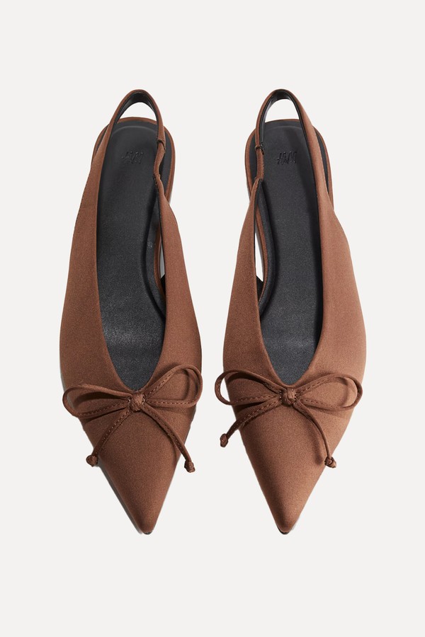 Bow-Decorated Slingbacks