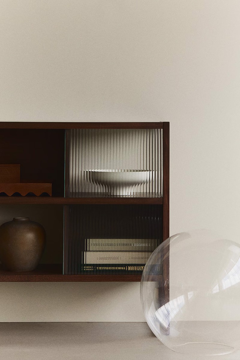 Glass-Door Wood Cabinet