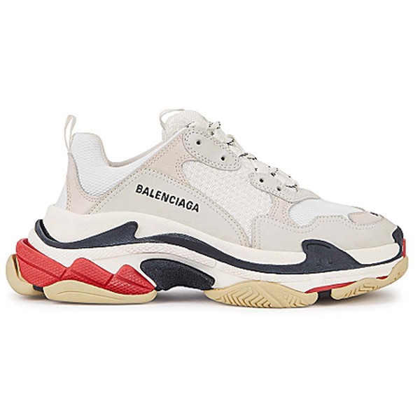 Triple S White Mesh & Nubuck Sneakers from Balenciaga