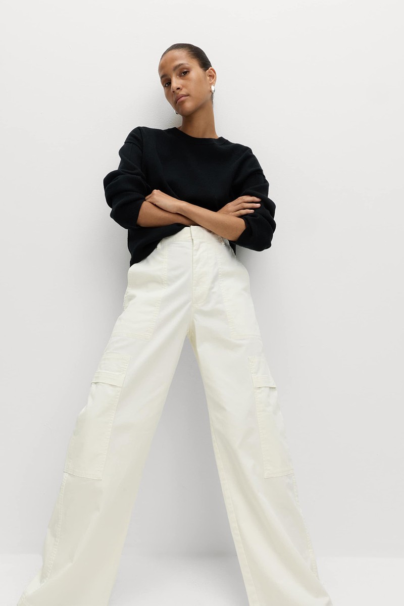 Cotton Rich Cargo Wide Leg Trousers