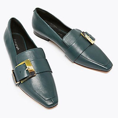 Leather Buckled Square Toe Loafers from M&S