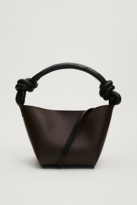 Mini Nappa Leather Crossbody Bag With Knot Details