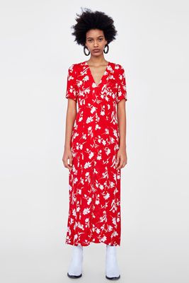 Long Floral Print Dress from Zara