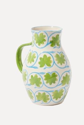 Lila Floral Green Ceramic Jug from Oliver Bonas