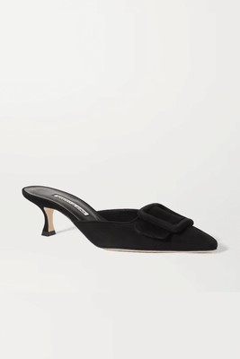 Maysale 50 Buckled Suede Mules from Maonolo Blanik