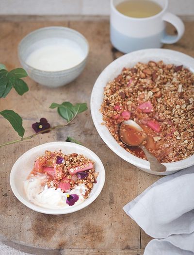 Rhubarb & Blood Orange Breakfast Crumble