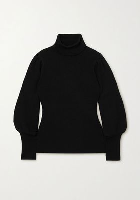 Eva Ribbed Wool-Blend Turtleneck Sweater from Cefinn