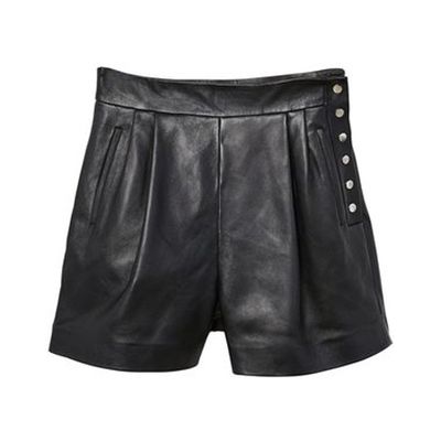 High-Waist Leather Shorts  from Mango 