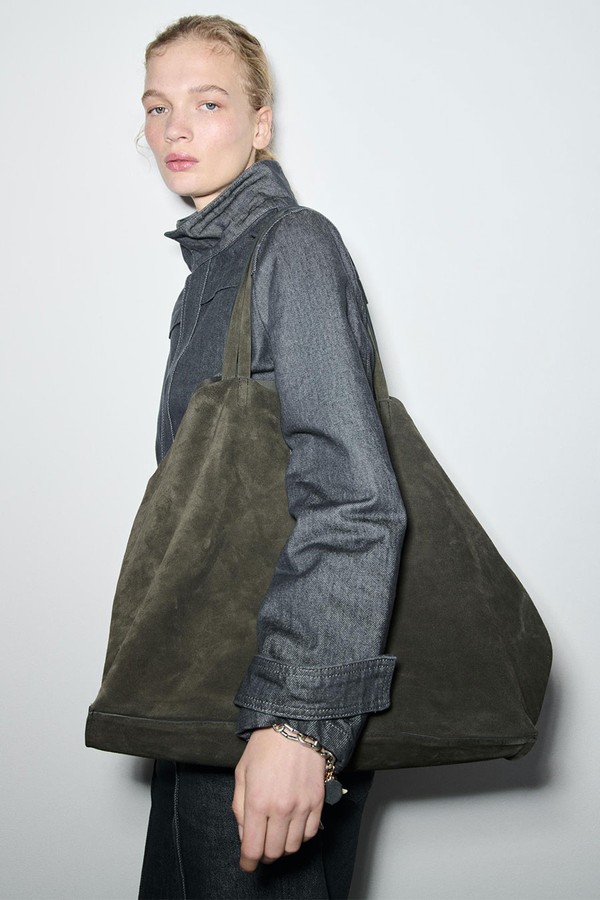 Suede Maxi Tote Bag