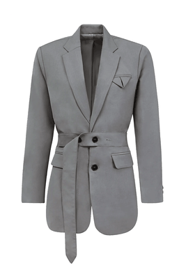 Single Breasted Blazer With Button Belt