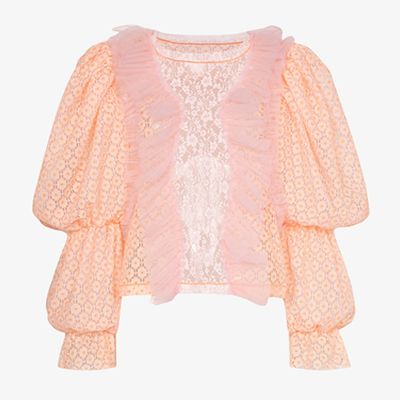 Pouf Sleeve Ruffled Lace Top from Viktor & Rolf