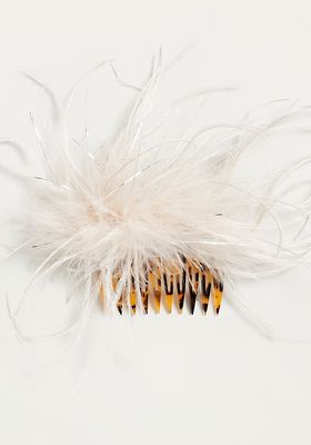 Josie Feather Hair Comb Oyster
