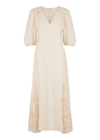 Aurora Ivory Satin & Crepe Gown from Jonathan Simkhai