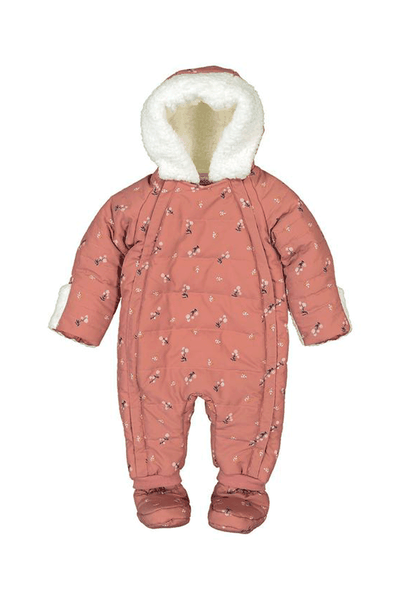 Floral Print Hooded Snowsuit from La Redoute