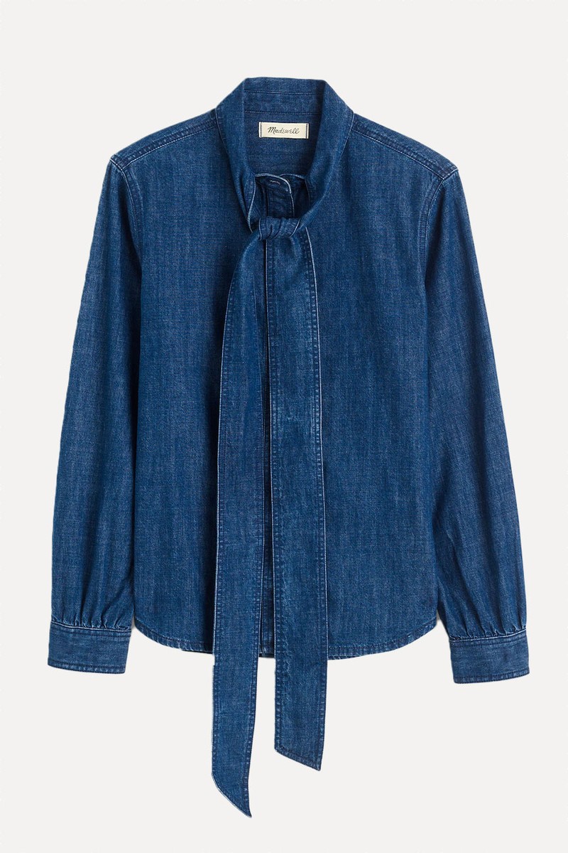Denim Tie-Neck Shirt from Madewell