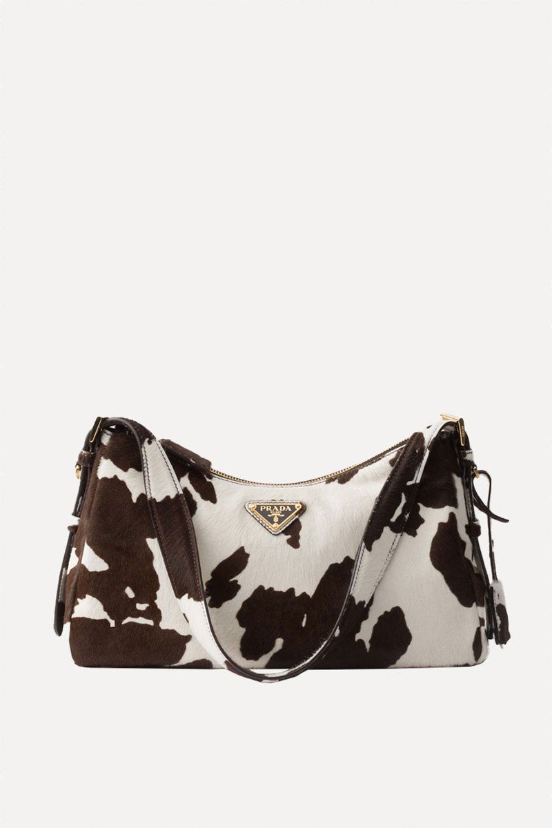 Aimèe Medium Printed Leather Shoulder Bag from Prada