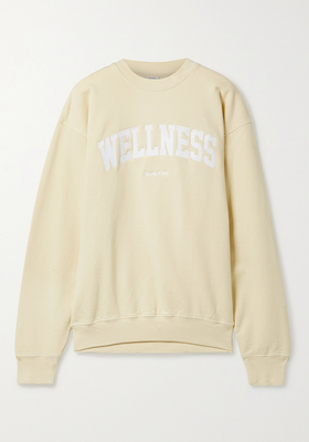Wellness Embroidered Cotton-Jersey Sweatshirt from Sporty And Rich